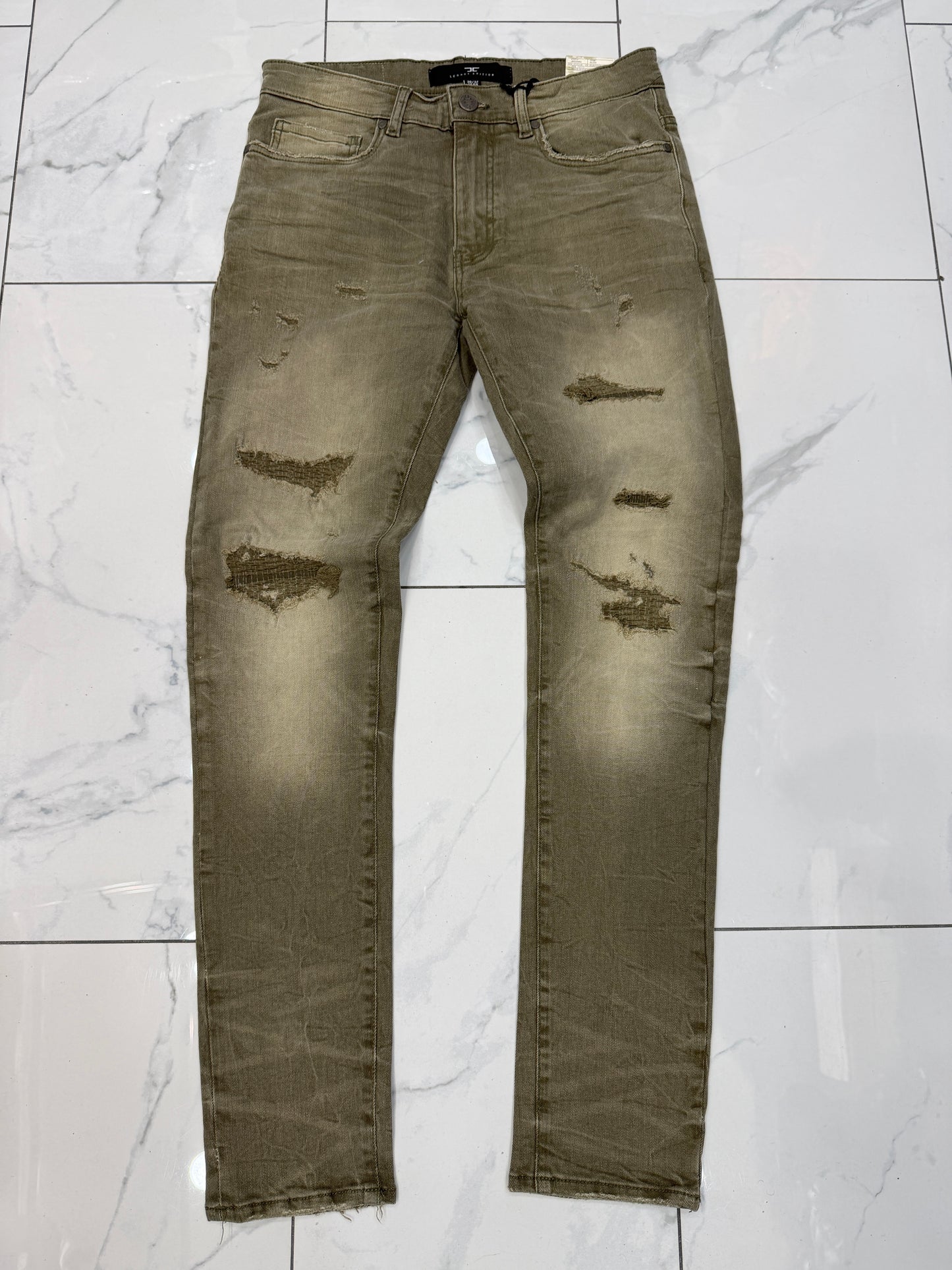 Jordan Craig Sean Fit Slim Fit Tapered Olive Jeans