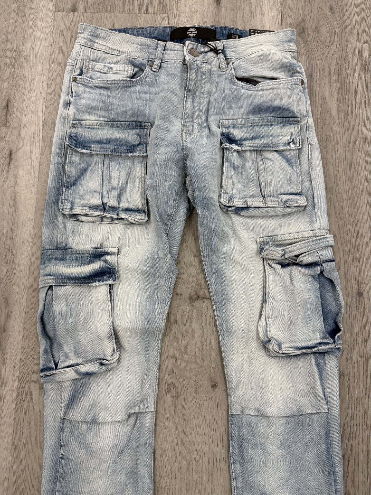 Jordan Denim w/ Cargo Pockets Slim Taper Fit Jeans (Iced White)