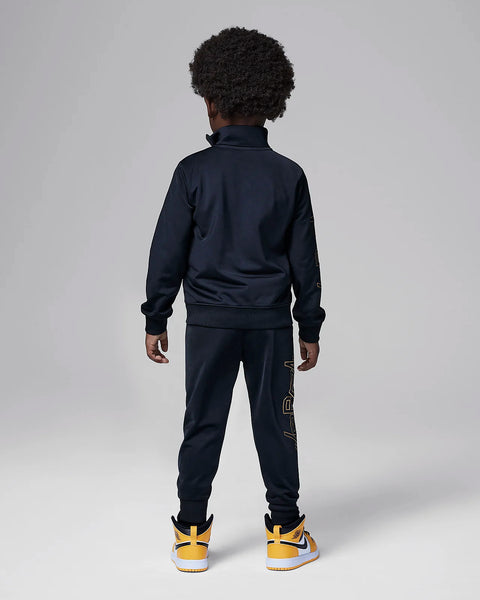 Jordan Take Flight Black and Gold Tricot Toddlers Full TrackSuit( Track Jacket + Pants)