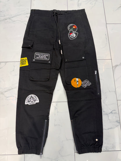 Born Fly Twill Cargo Joggers w/Patches U