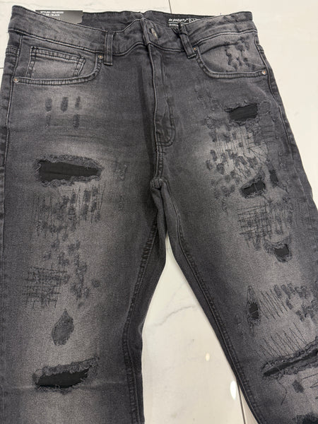 M. Society Black Wash Ripped Skinny Fit Jeans