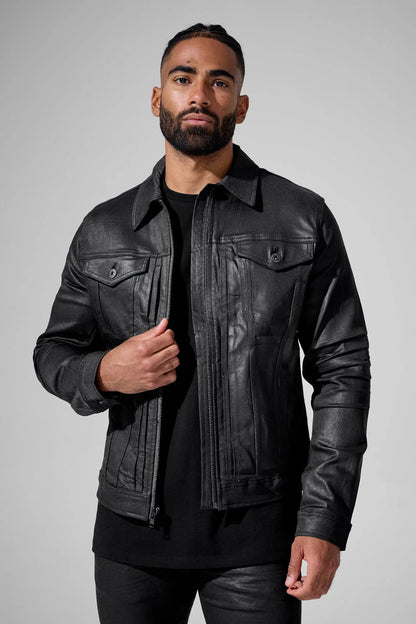 Jordan Craig Smooth Criminal Full Zip Trucker Jacket (Jet Black)