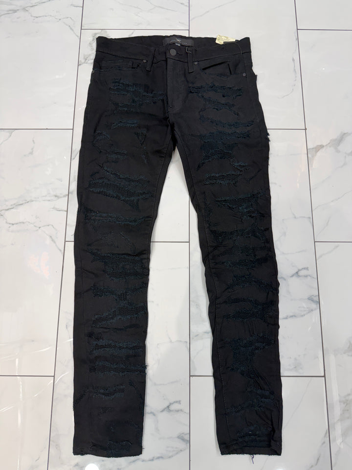 Jordan Craig Sean Fit Slim Fit Jeans--Black w/ Blue Rips U
