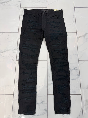 Jordan Craig Sean Fit Slim Fit Jeans--Black w/ Blue Rips U