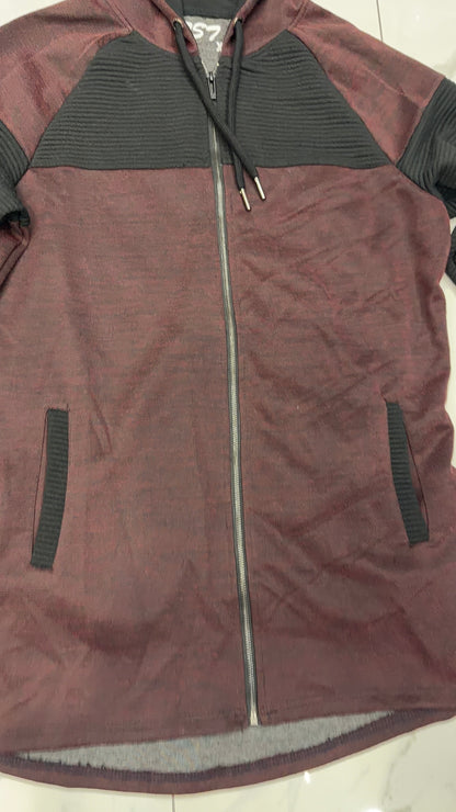 RS7 Burgundy Elongated Hoody U