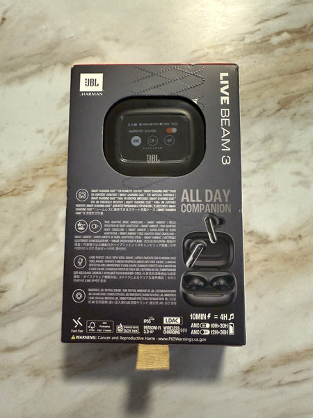 JBL - Live Beam 3 True Wireless Noise Cancelling Earbuds - Black (FINAL SALE-NO RETURNS)