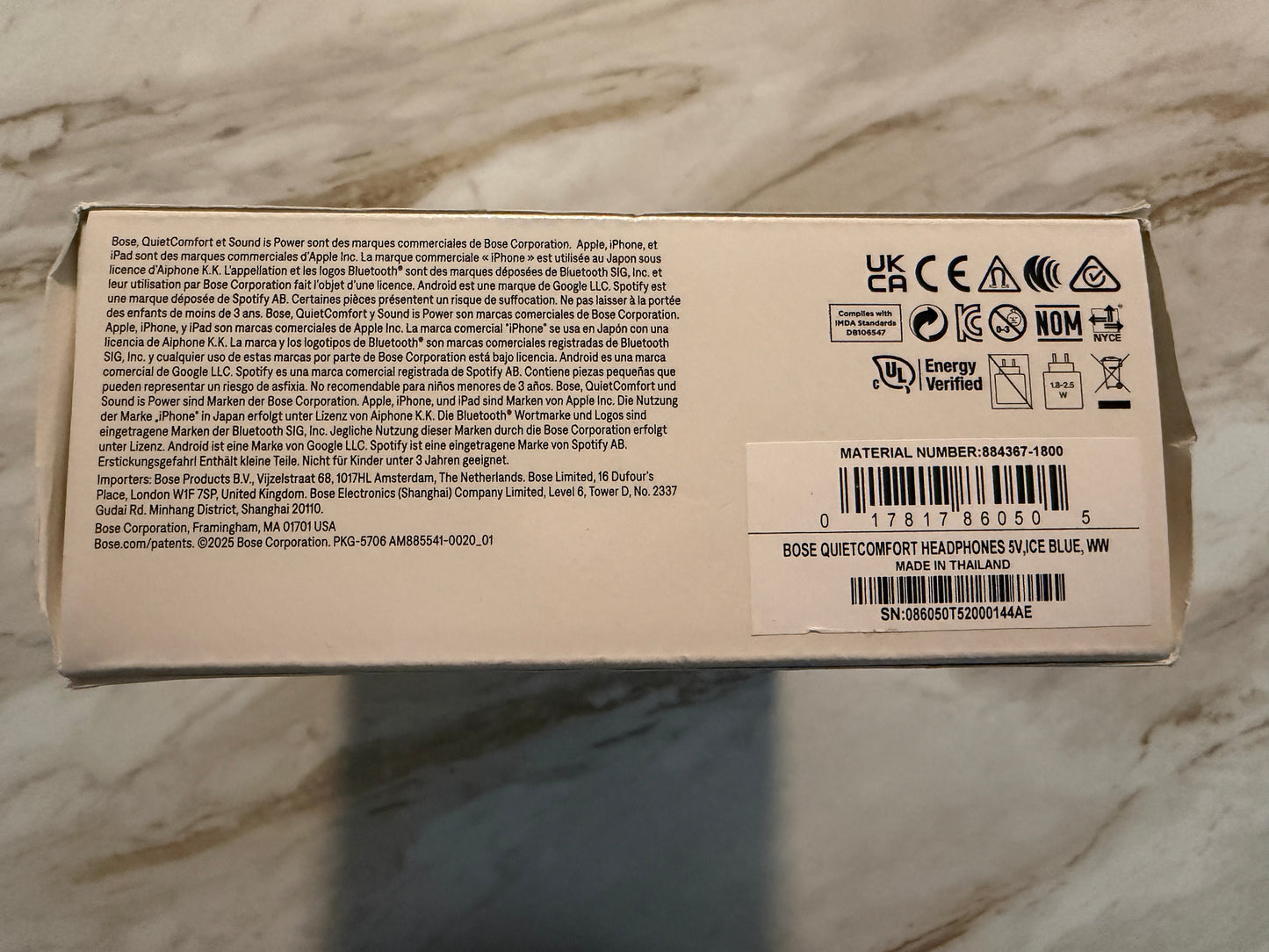 Bose QuietComfort Wireless Noise Cancelling Over-the-Ear Headphones (Ice Blue)