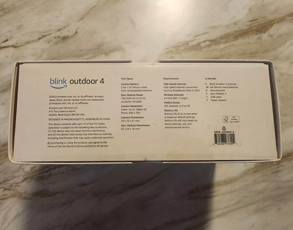 Blink Outdoor 4TH Generation Smart Battery-Powered 5 Camera Security System (FINAL SALE-NO RETURNS)