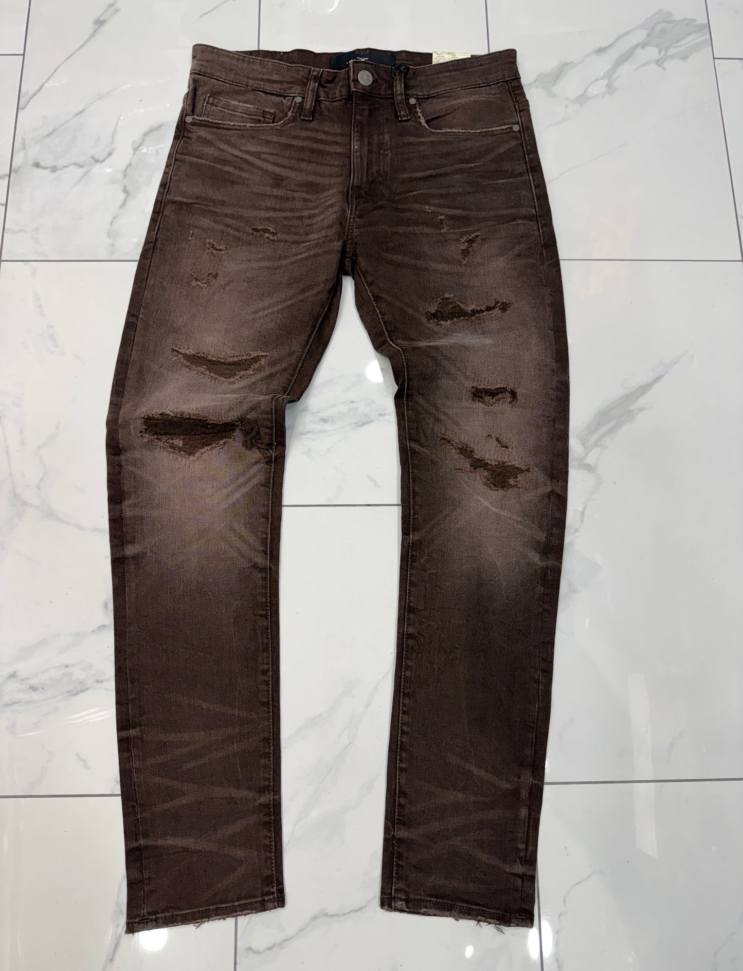 Jordan Craig Sean Fit Slim Fit Tapered Brown Jeans
