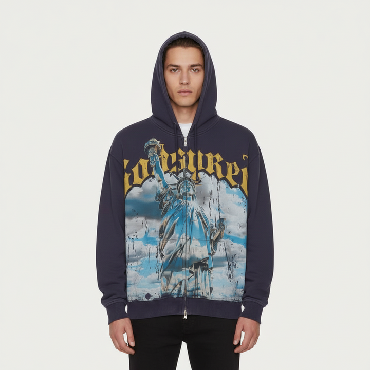 Godspeed Chrome Liberty Zip Up Hoodie (Navy)