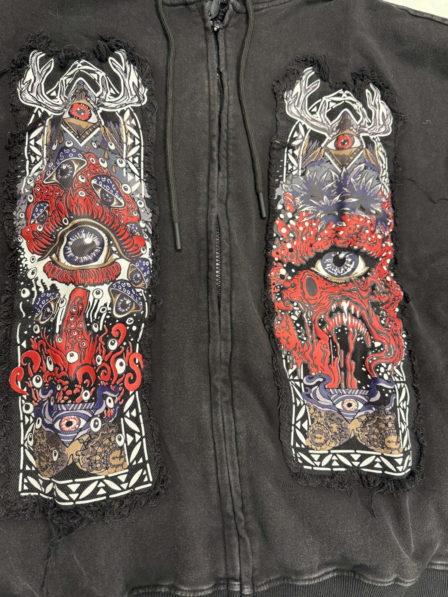 Hudson Black Acid Windows Fleece Stacked Fit Sweatsuit U