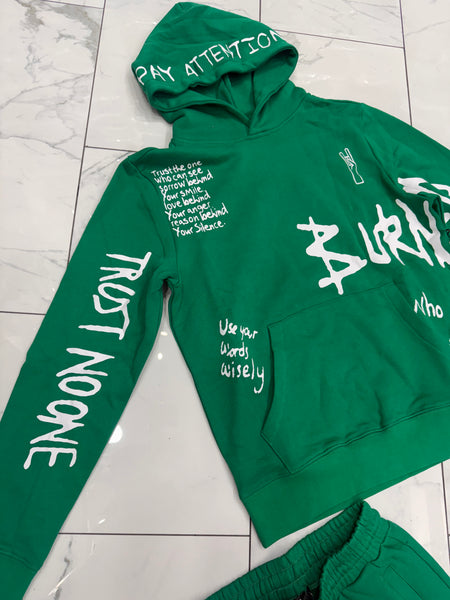 Apprv Trust No One Green Sweatsuit