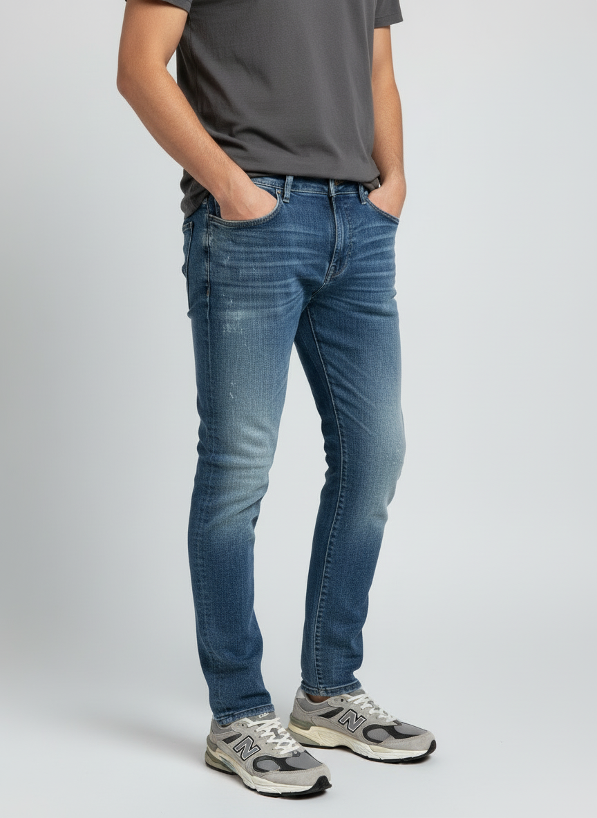 Jordan Craig Sean Fit Slim Fit Super Stretch Tapered Blue Steel Jeans