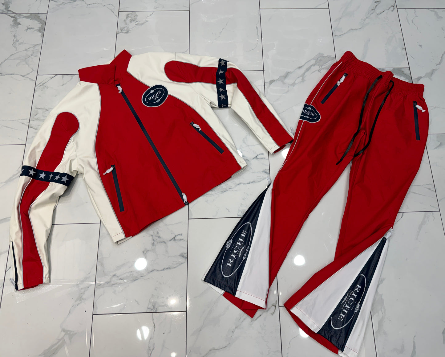 Vie Riche Star Studded Nylon Jacket Stacked Set U