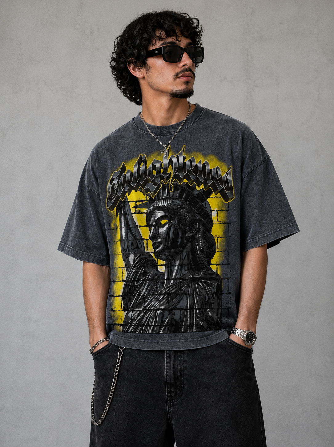 Chosen Liberty Shadow Vintage Wash Graphic Boxy T-Shirt