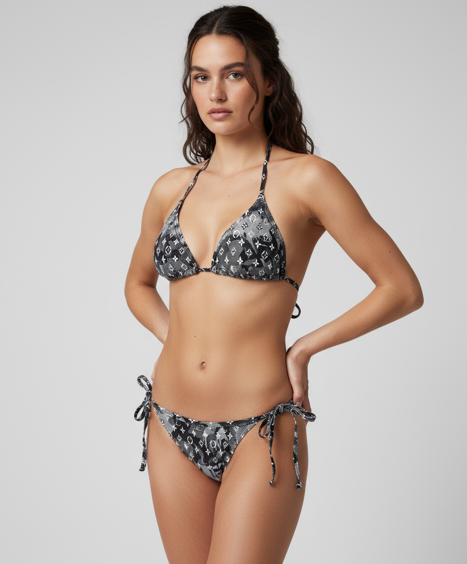 Custom Designer Print Swimsuit (Black) U (FINAL SALE)