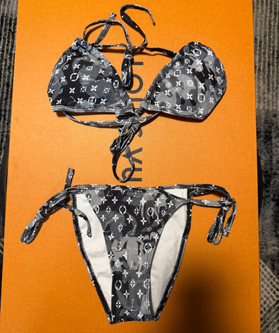 Custom Designer Print Swimsuit (Black)