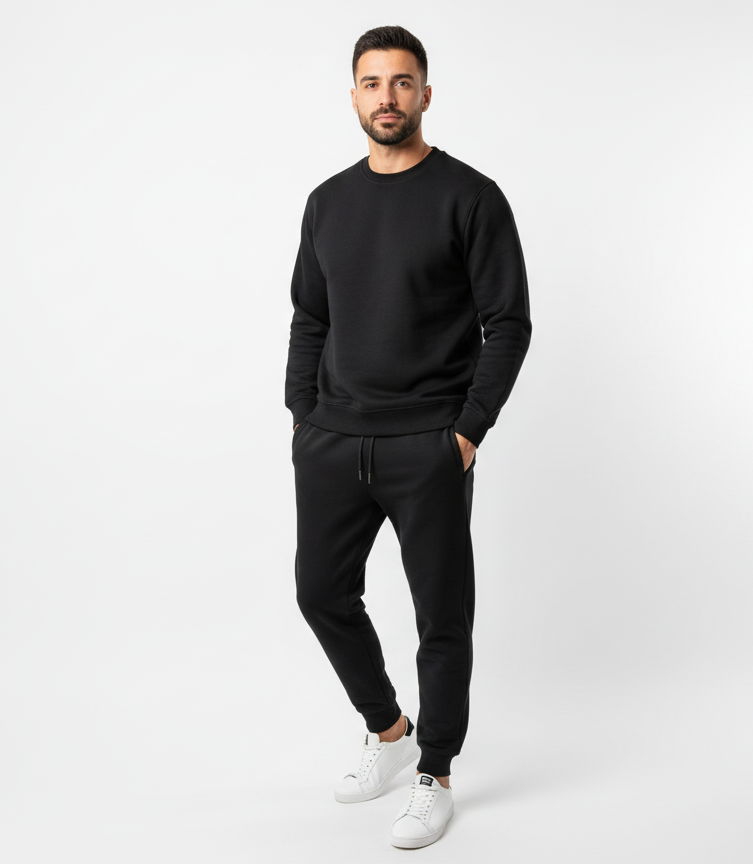 My Favorite French Terry Crewneck Sweater (Black) U