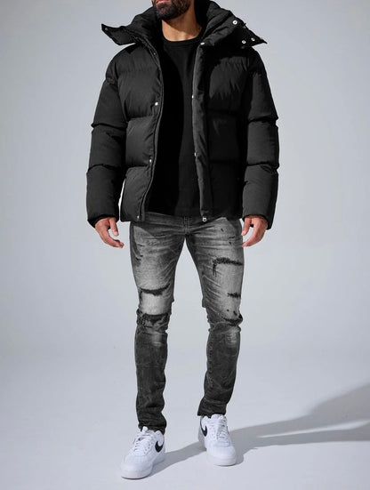 Jordan Craig Jackson Height Black Puffer Jacket with Removable Hood