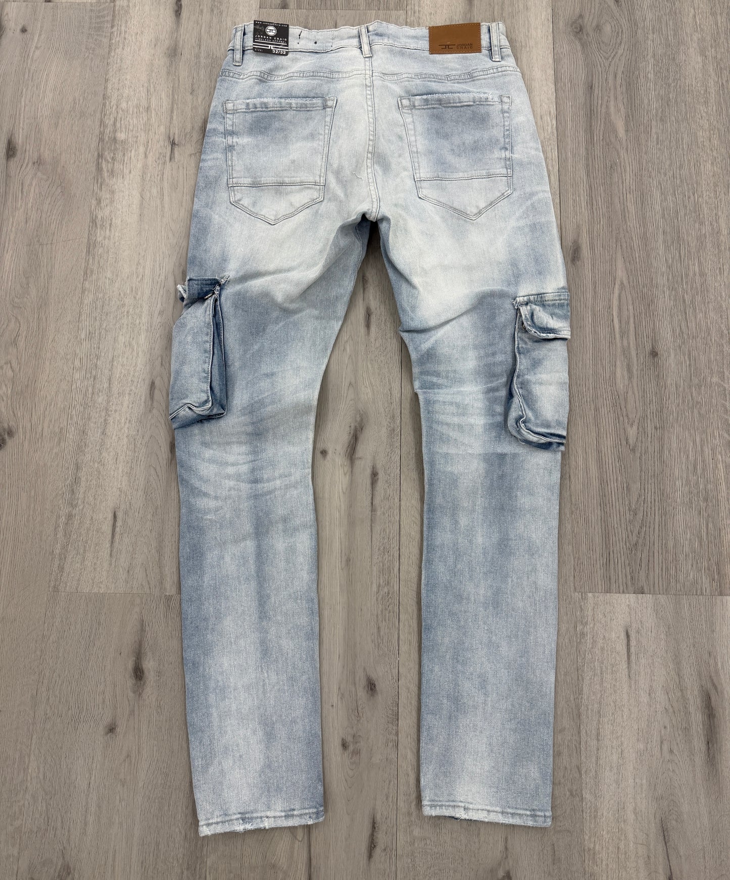 Jordan Denim w/ Cargo Pockets Slim Taper Fit Jeans (Iced White)