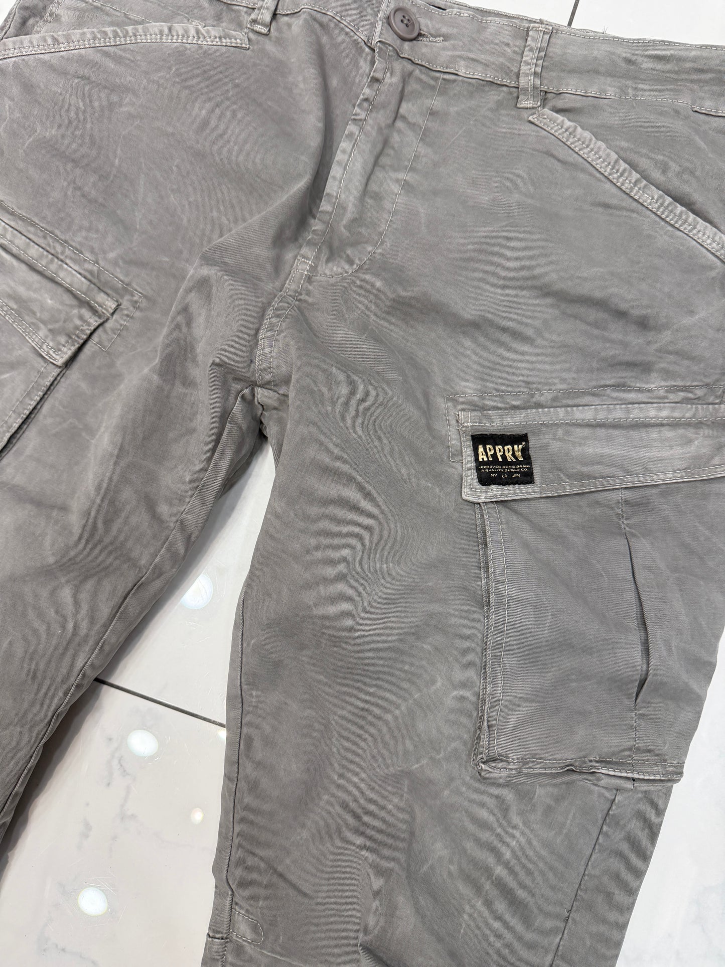 Apprv Denim Stacked Cargo Pants (Grey)