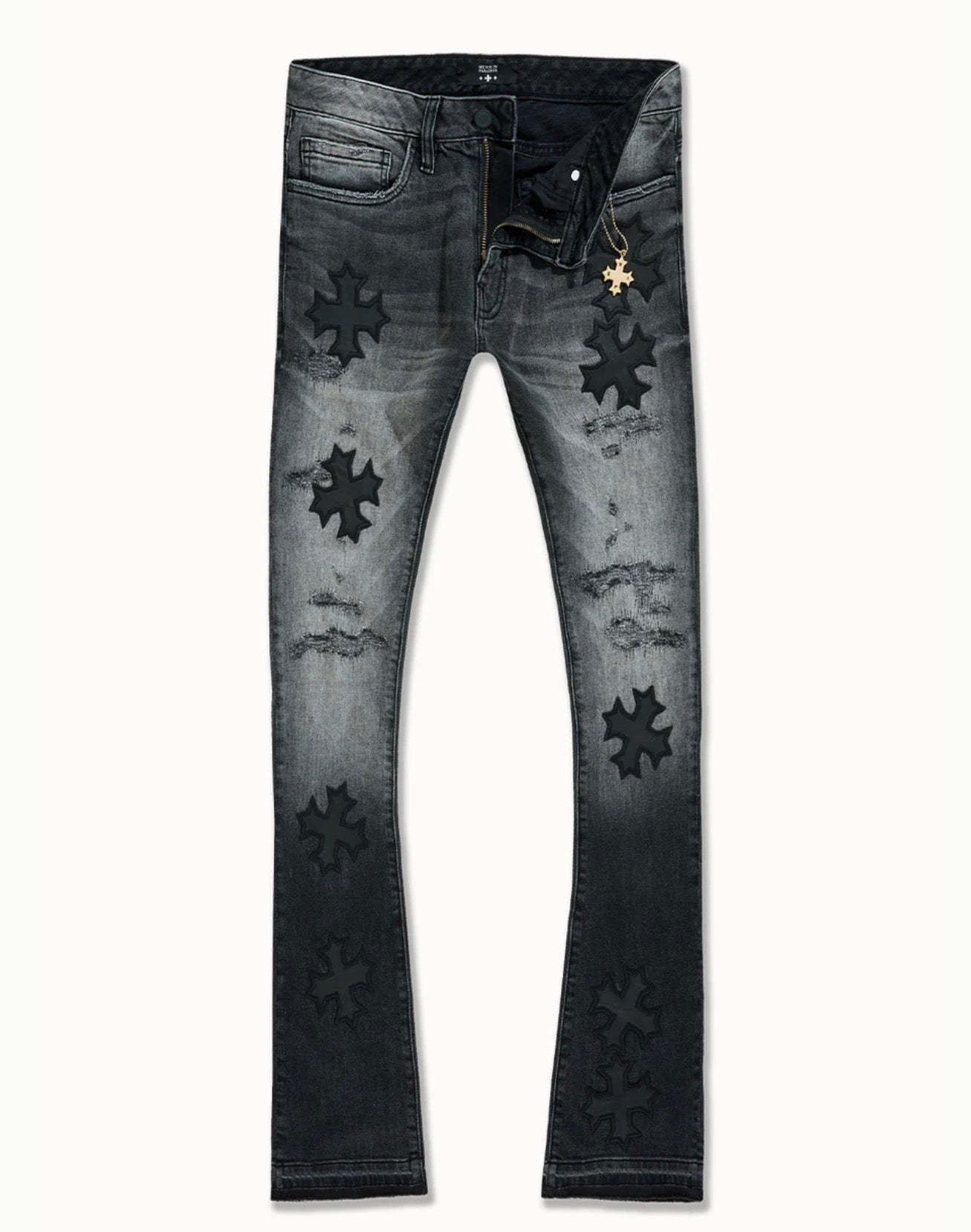 Jordan Craig x See You in Paradise Super Skinny Stacked Eden Jeans (Black Shadow)