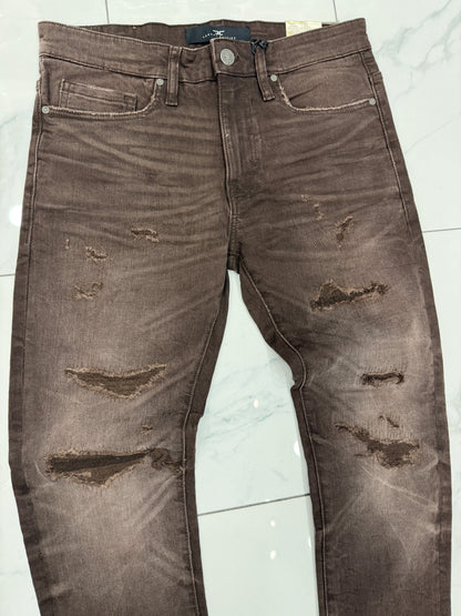 Jordan Craig Sean Fit Slim Fit Tapered Brown Jeans