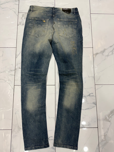 M. Society Artic Blue Wash Ripped Skinny Fit Jeans