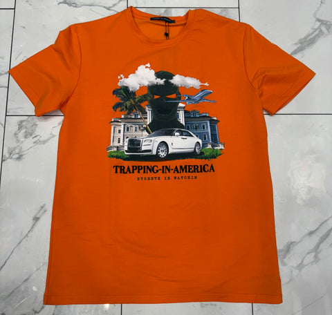 Streetz Iz Watchin Orange Trapping In America T-Shirt