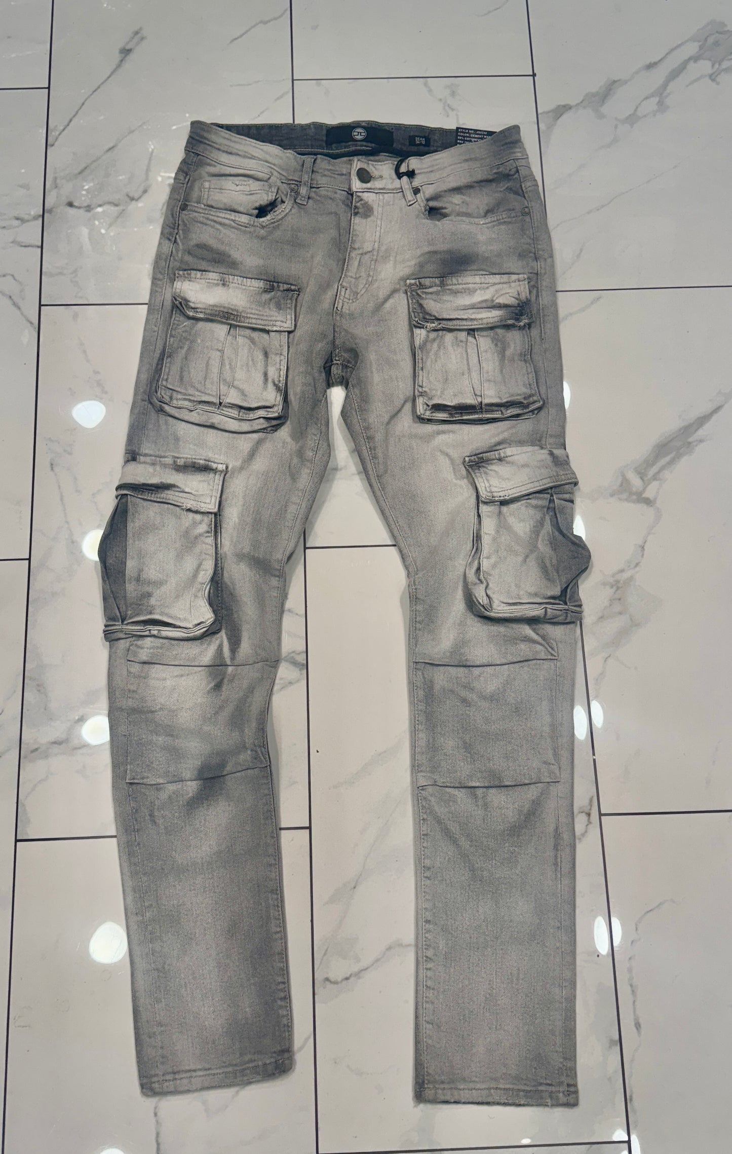 Jordan Denim w/ Cargo Pockets Slim Taper Fit Jeans (Cement Wash)