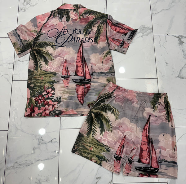 Jordan Craig Wanderlust S/S Party Shirt (Palm Spring ) U