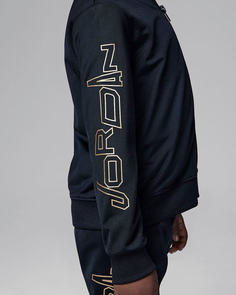 Jordan Take Flight Black and Gold Tricot Toddlers Full TrackSuit( Track Jacket + Pants)