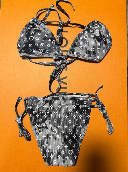 Custom Designer Print Swimsuit (Black) U (FINAL SALE)