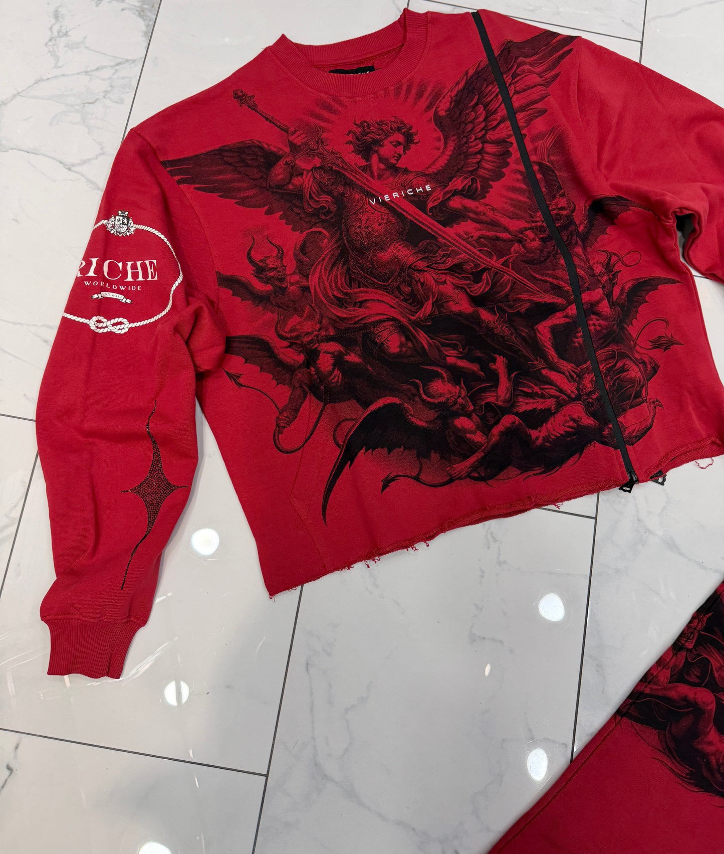 Vie Riche Arc Angel Crewneck Sweatsuit (Burgundy) U