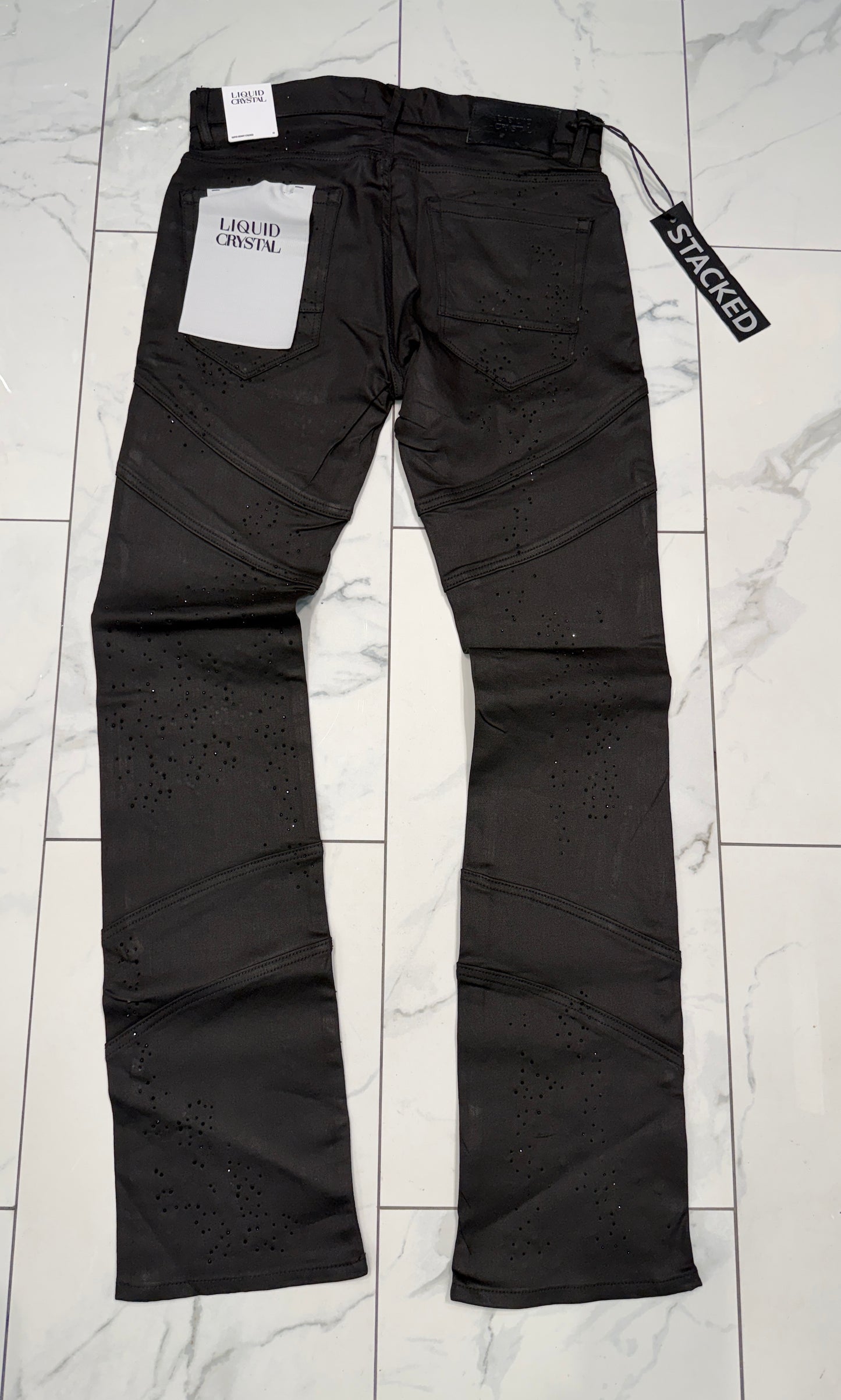 Jordan Craig x Liquid Crystal Rhinestone Stacked Jeans