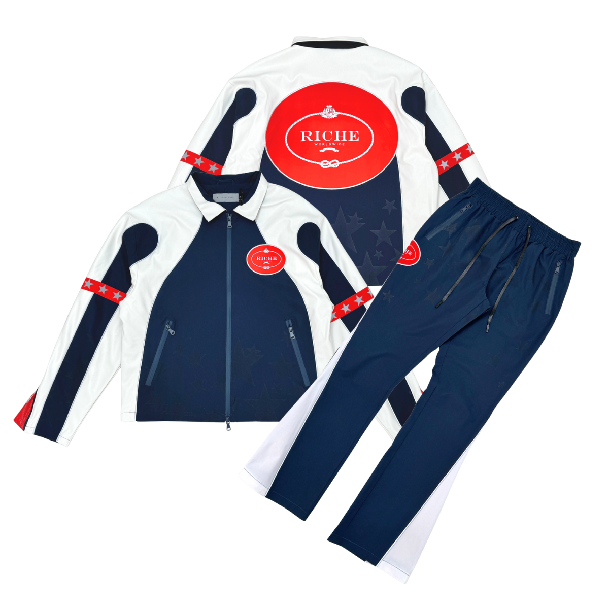 Vie Riche Star Studded Nylon Jacket Stacked Set U