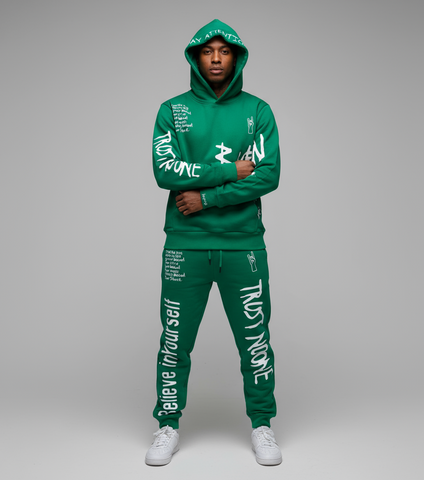 Apprv Trust No One Green Sweatsuit