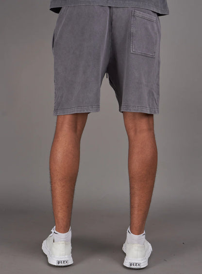 NME Grey Washed Rhinestone Shorts U