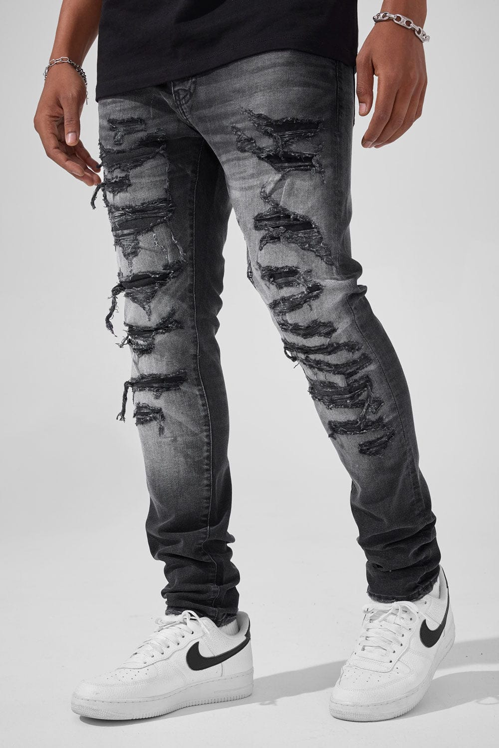 Jordan Craig Alkaline Denim Slim Taper Fit Jeans (Black Shadow)