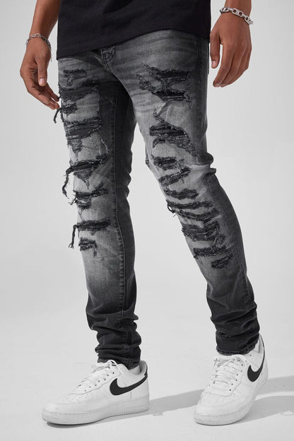 Jordan Craig Alkaline Denim Slim Taper Fit Jeans (Black Shadow)