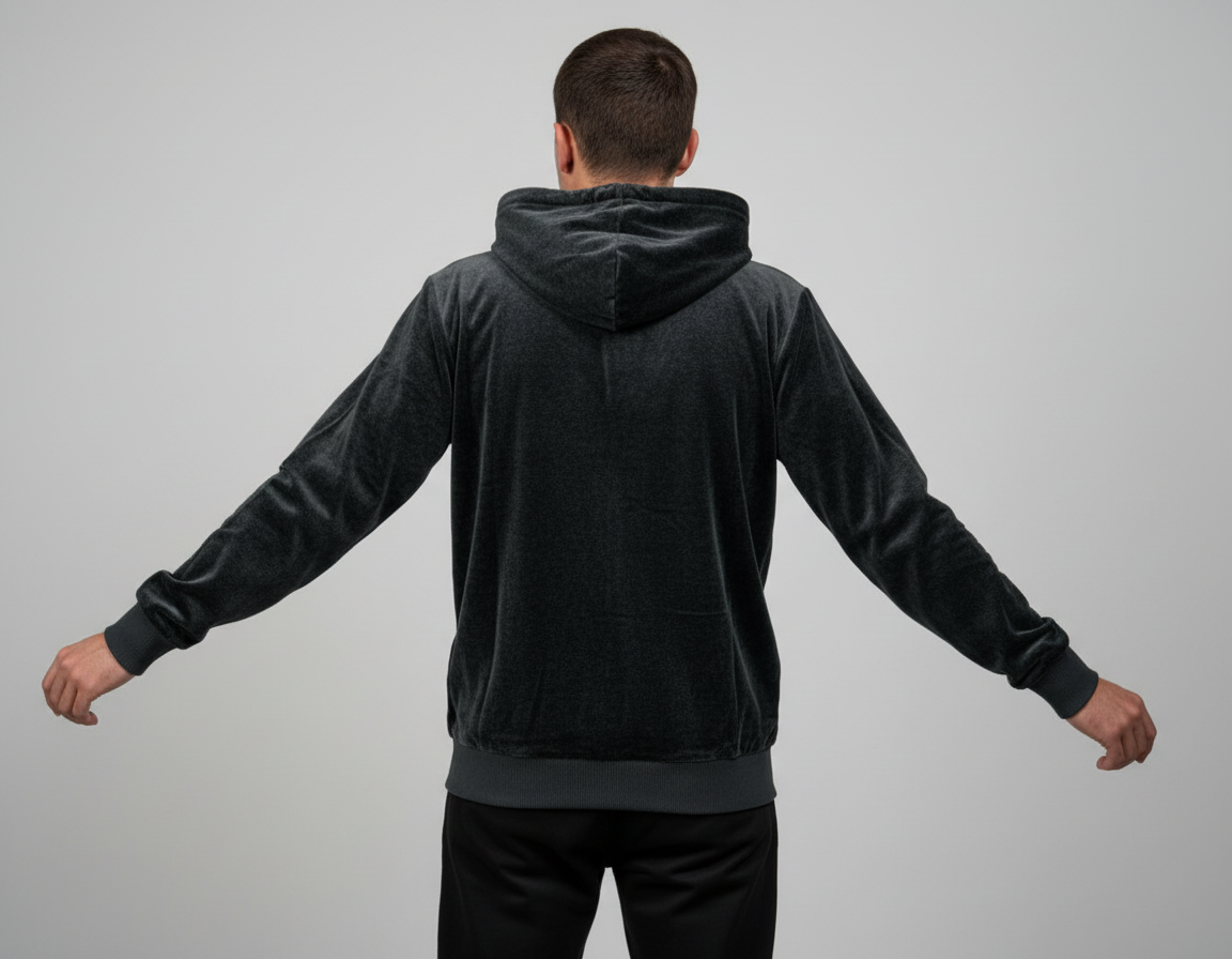 Half Zip Velour Fila Hoody (Grey) U