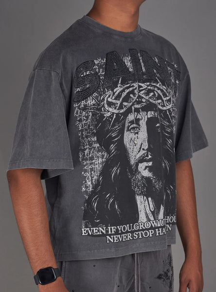NME Grey Washed Saint Tee