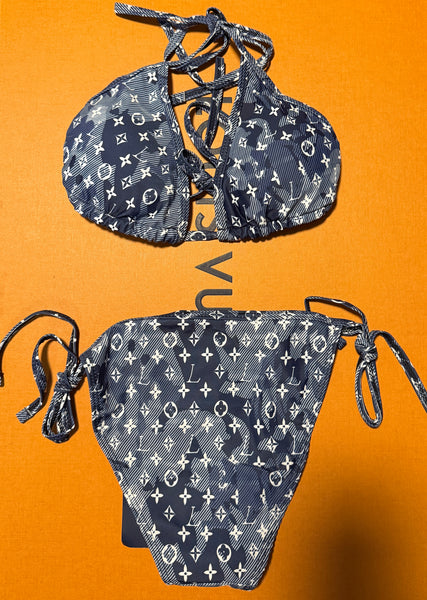 Custom Designer Print Swimsuit (Navy) U (FINAL SALE)