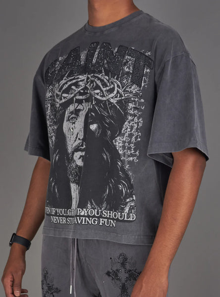 NME Grey Washed Saint Tee