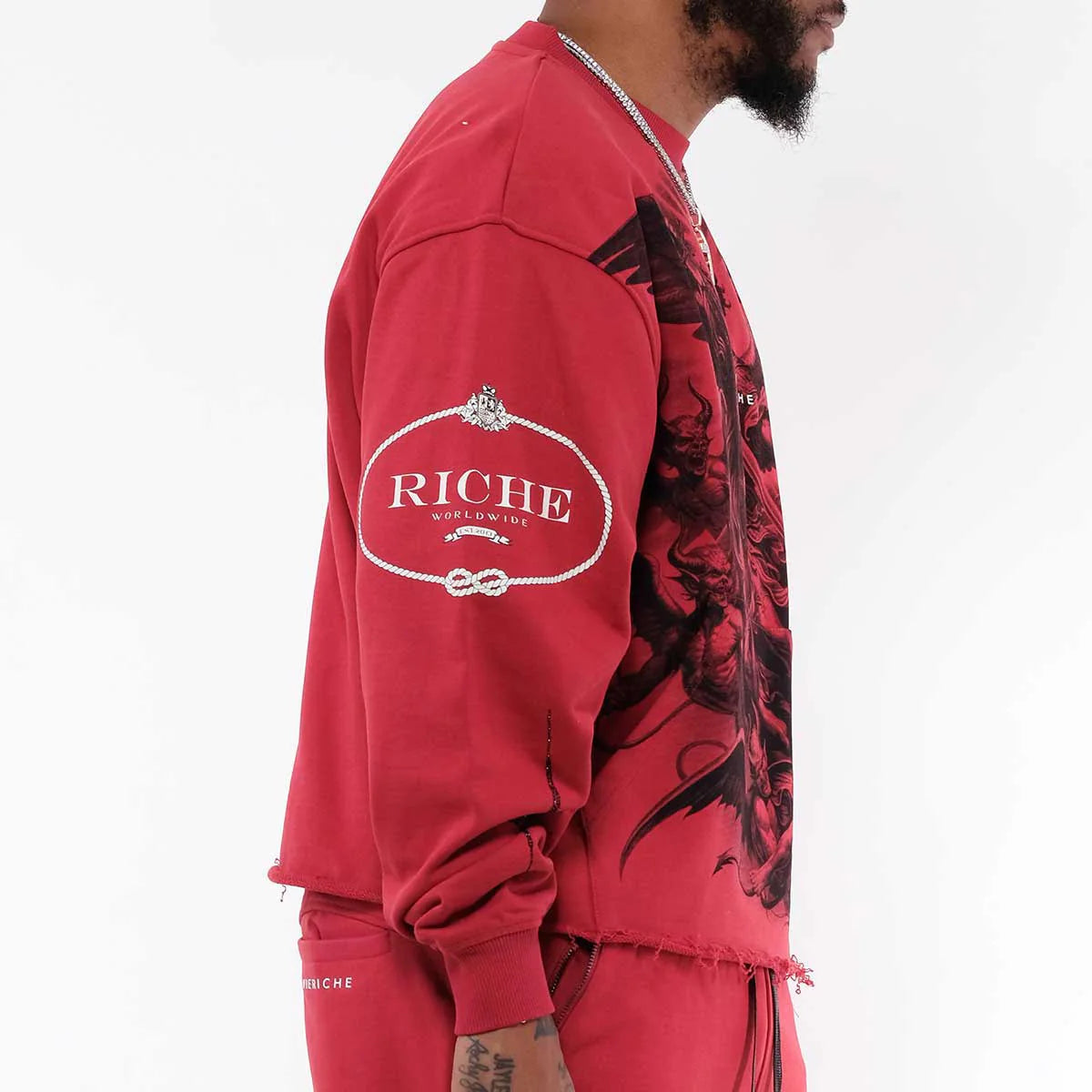 Vie Riche Arc Angel Crewneck Sweatsuit (Burgundy) U