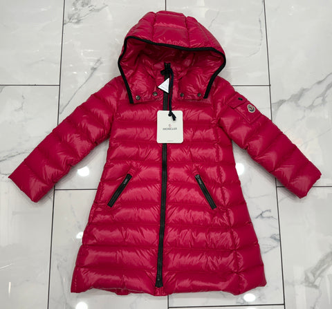 Kids Moncler Moka Giubbotto Long Pink Down Puffer Parka Enfant Girls  (RETAIL $765)