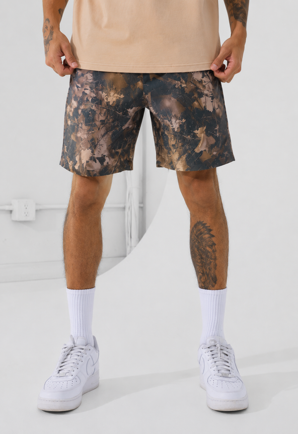 Jordan Craig x See You In Paradise Graphic Paradise Palms Nylon Shorts (Hunter Camo)
