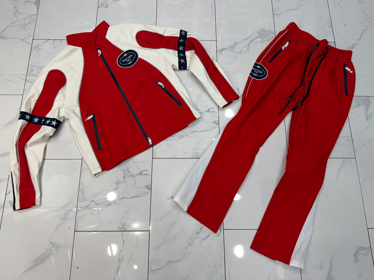 Vie Riche Star Studded Nylon Jacket Stacked Set U