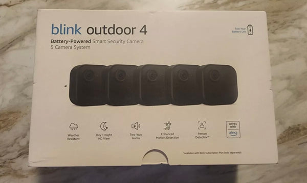 Blink Outdoor 4TH Generation Smart Battery-Powered 5 Camera Security System (FINAL SALE-NO RETURNS)