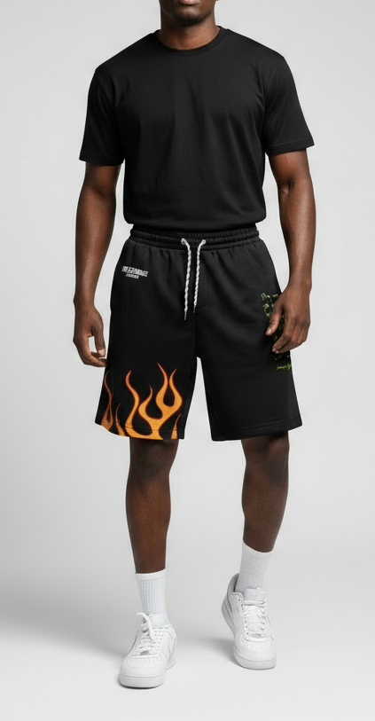 Live Mechanics Black Shorts U